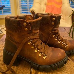 Steve Madden Distressed Brown Combat Boots